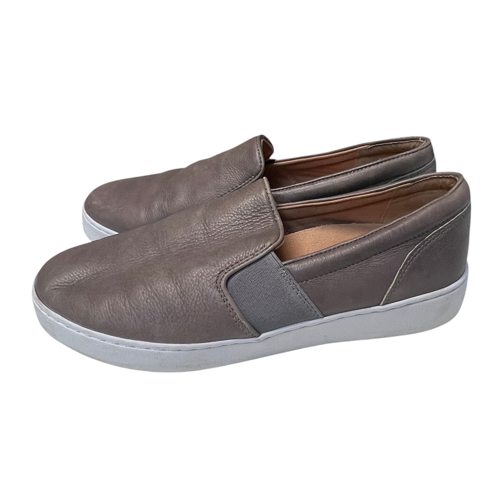 Vionic Demetra Women's Slip-On Sneakers Gray Leather 10